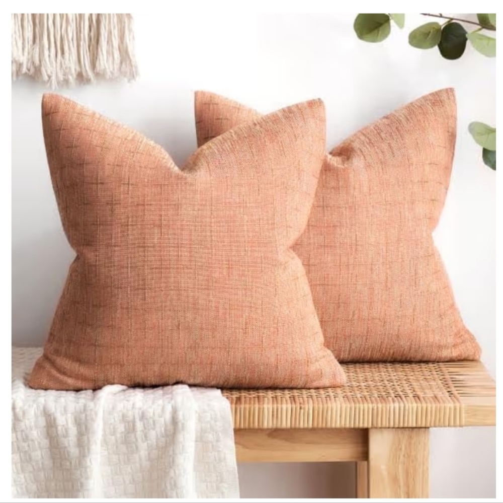 18" By 18" Burlap Pillow Covers Set Of 2